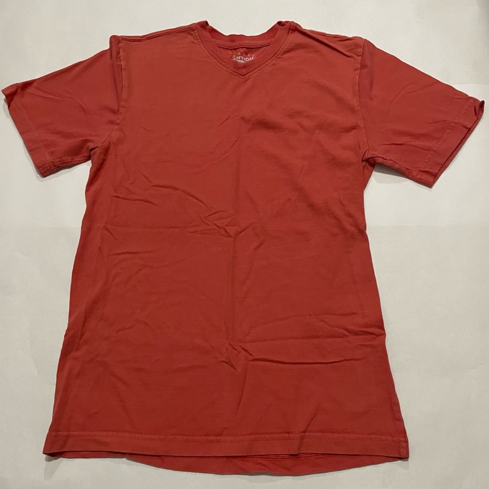 Basic Editions Orange V-neck T-Shirt